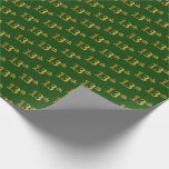 [ Thumbnail: Green, Faux Gold 13th (Thirteenth) Event Wrapping Paper ]