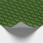 [ Thumbnail: Green, Faux Gold 15th (Fifteenth) Event Wrapping Paper ]