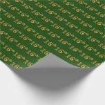 [ Thumbnail: Green, Faux Gold 16th (Sixteenth) Event Wrapping Paper ]