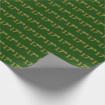 [ Thumbnail: Green, Faux Gold 17th (Seventeenth) Event Wrapping Paper ]