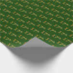 [ Thumbnail: Green, Faux Gold 17th (Seventeenth) Event Wrapping Paper ]