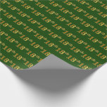 [ Thumbnail: Green, Faux Gold 18th (Eighteenth) Event Wrapping Paper ]