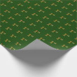 [ Thumbnail: Green, Faux Gold 1st (First) Event Wrapping Paper ]