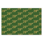 [ Thumbnail: Green, Faux Gold 20th (Twentieth) Event Tissue Paper ]