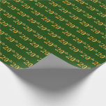 [ Thumbnail: Green, Faux Gold 20th (Twentieth) Event Wrapping Paper ]