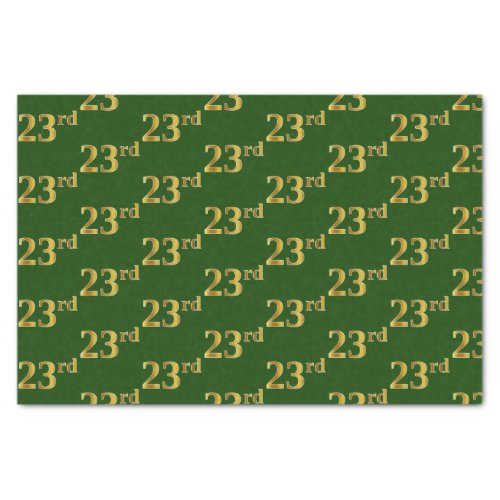 Green Faux Gold 23rd Twenty_Third Event Tissue Paper