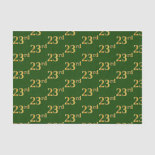 Green, Faux Gold 23rd (Twenty-Third) Event Tissue Paper