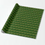 [ Thumbnail: Green, Faux Gold 23rd (Twenty-Third) Event Wrapping Paper ]