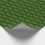 [ Thumbnail: Green, Faux Gold 25th (Twenty-Fifth) Event Wrapping Paper ]