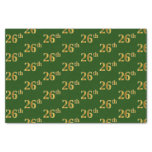 [ Thumbnail: Green, Faux Gold 26th (Twenty-Sixth) Event Tissue Paper ]
