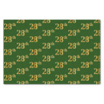 [ Thumbnail: Green, Faux Gold 28th (Twenty-Eighth) Event Tissue Paper ]