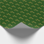 [ Thumbnail: Green, Faux Gold 2nd (Second) Event Wrapping Paper ]