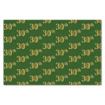 [ Thumbnail: Green, Faux Gold 30th (Thirtieth) Event Tissue Paper ]