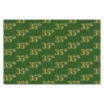 [ Thumbnail: Green, Faux Gold 35th (Thirty-Fifth) Event Tissue Paper ]