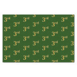 [ Thumbnail: Green, Faux Gold 3rd (Third) Event Tissue Paper ]
