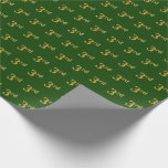 [ Thumbnail: Green, Faux Gold 3rd (Third) Event Wrapping Paper ]