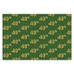 [ Thumbnail: Green, Faux Gold 40th (Fortieth) Event Tissue Paper ]