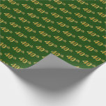 [ Thumbnail: Green, Faux Gold 40th (Fortieth) Event Wrapping Paper ]