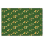 [ Thumbnail: Green, Faux Gold 45th (Forty-Fifth) Event Tissue Paper ]