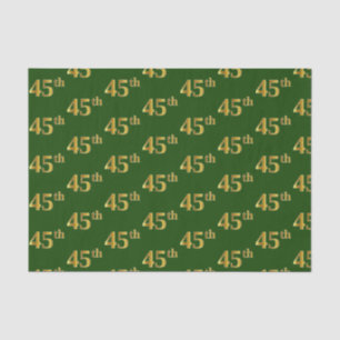Green, Faux Gold 45th (Forty-Fifth) Event Tissue Paper
