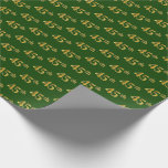 [ Thumbnail: Green, Faux Gold 45th (Forty-Fifth) Event Wrapping Paper ]