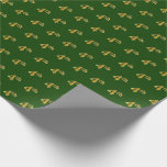[ Thumbnail: Green, Faux Gold 4th (Fourth) Event Wrapping Paper ]