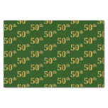 [ Thumbnail: Green, Faux Gold 50th (Fiftieth) Event Tissue Paper ]