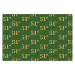 [ Thumbnail: Green, Faux Gold 51st (Fifty-First) Event Tissue Paper ]