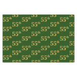 [ Thumbnail: Green, Faux Gold 55th (Fifty-Fifth) Event Tissue Paper ]