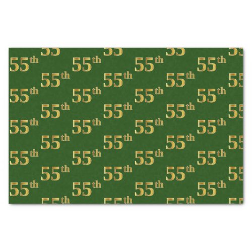 Green Faux Gold 55th Fifty_Fifth Event Tissue Paper