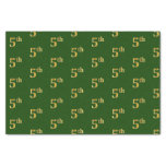 [ Thumbnail: Green, Faux Gold 5th (Fifth) Event Tissue Paper ]