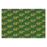 [ Thumbnail: Green, Faux Gold 60th (Sixtieth) Event Tissue Paper ]
