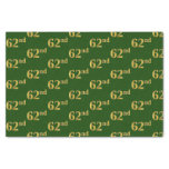 [ Thumbnail: Green, Faux Gold 62nd (Sixty-Second) Event Tissue Paper ]