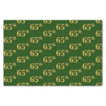 [ Thumbnail: Green, Faux Gold 65th (Sixty-Fifth) Event Tissue Paper ]