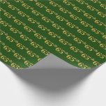 [ Thumbnail: Green, Faux Gold 65th (Sixty-Fifth) Event Wrapping Paper ]