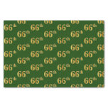 [ Thumbnail: Green, Faux Gold 66th (Sixty-Sixth) Event Tissue Paper ]