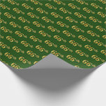 [ Thumbnail: Green, Faux Gold 66th (Sixty-Sixth) Event Wrapping Paper ]