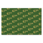 [ Thumbnail: Green, Faux Gold 67th (Sixty-Seventh) Event Tissue Paper ]