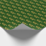[ Thumbnail: Green, Faux Gold 68th (Sixty-Eighth) Event Wrapping Paper ]