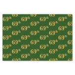 [ Thumbnail: Green, Faux Gold 69th (Sixty-Ninth) Event Tissue Paper ]