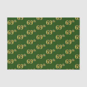 Green, Faux Gold 69th (Sixty-Ninth) Event Tissue Paper