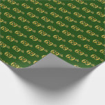 [ Thumbnail: Green, Faux Gold 69th (Sixty-Ninth) Event Wrapping Paper ]