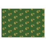[ Thumbnail: Green, Faux Gold 6th (Sixth) Event Tissue Paper ]