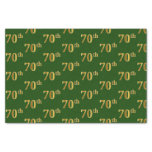 [ Thumbnail: Green, Faux Gold 70th (Seventieth) Event Tissue Paper ]