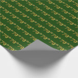 [ Thumbnail: Green, Faux Gold 70th (Seventieth) Event Wrapping Paper ]