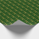 [ Thumbnail: Green, Faux Gold 71st (Seventy-First) Event Wrapping Paper ]