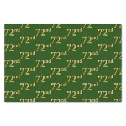 Green Faux Gold 72nd Seventy_Second Event Tissue Paper