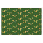[ Thumbnail: Green, Faux Gold 74th (Seventy-Fourth) Event Tissue Paper ]