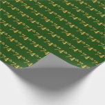 [ Thumbnail: Green, Faux Gold 74th (Seventy-Fourth) Event Wrapping Paper ]