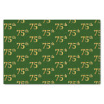 [ Thumbnail: Green, Faux Gold 75th (Seventy-Fifth) Event Tissue Paper ]